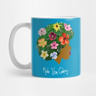 Kale Von Celery Floral Afro Mug